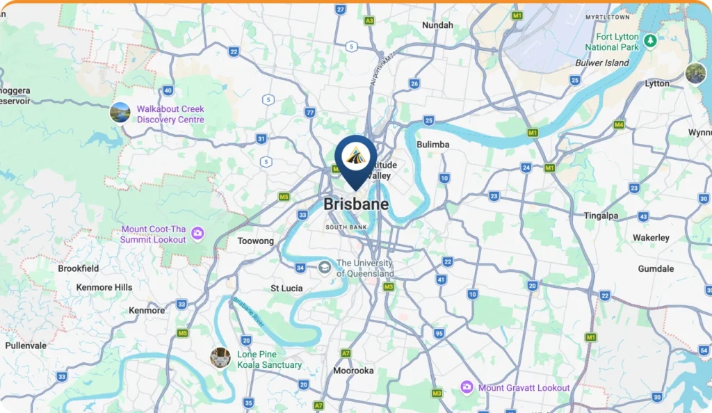 Map of Brisbane service area